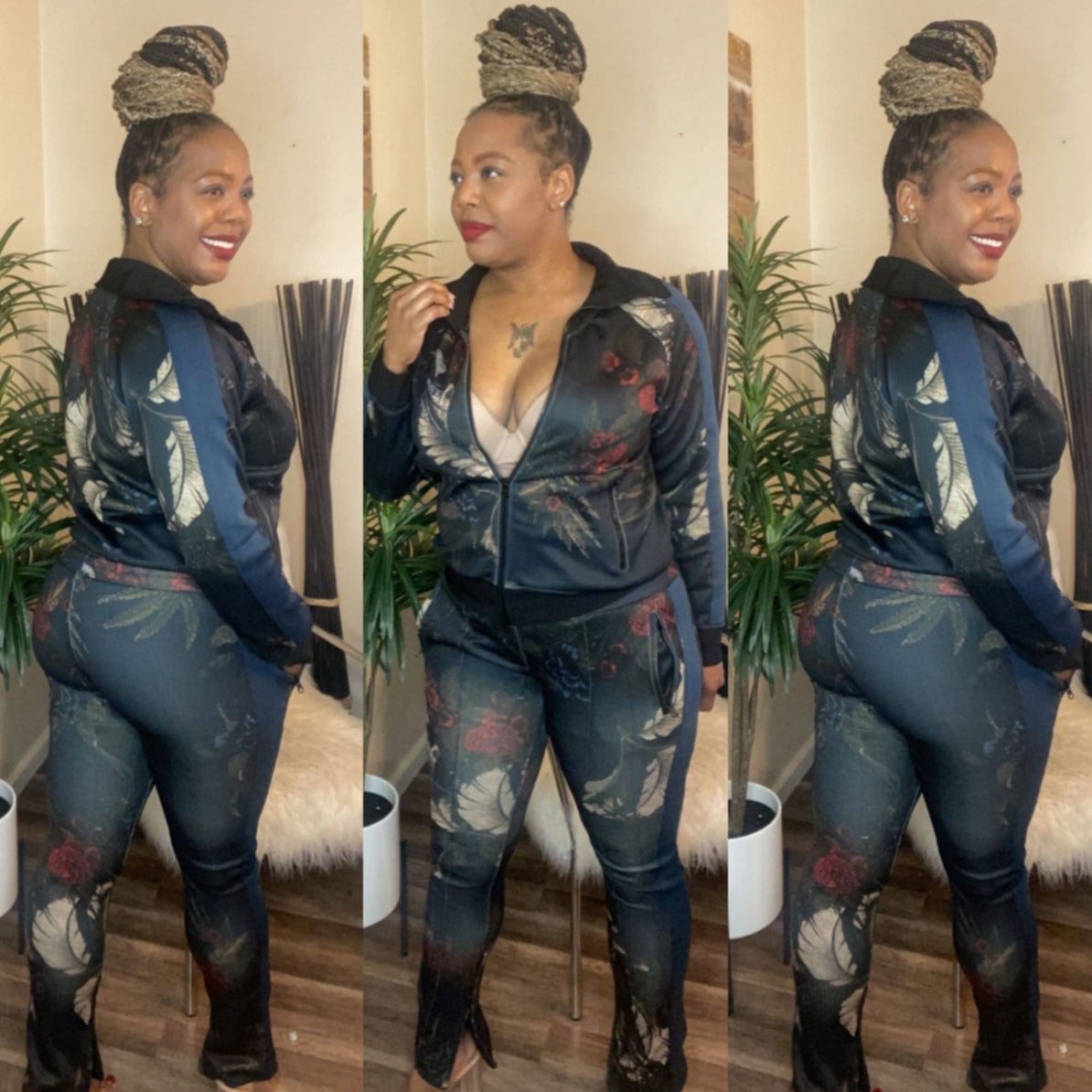Flower Print - Track suit