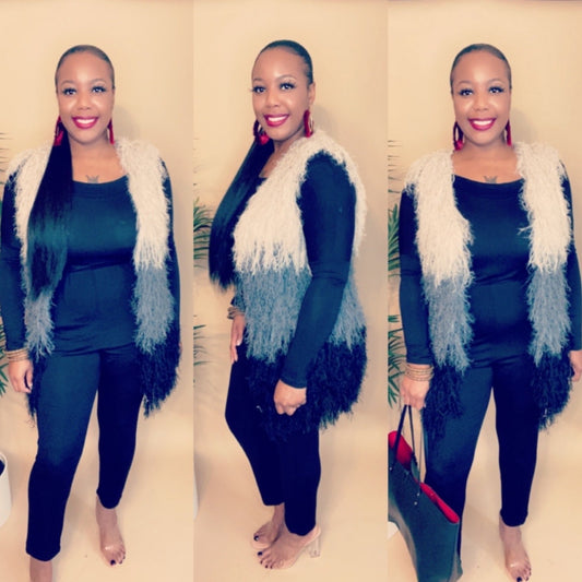 Eau So Grey - Fringe Vest